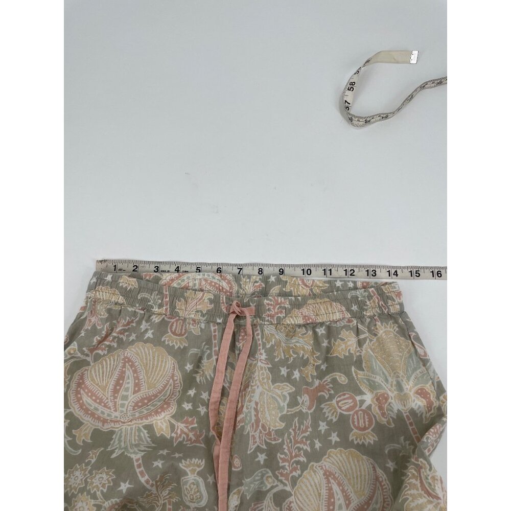 Roller Rabbit Womens Small Pajama Pants Cotton Drawstring Botanical Pink Beige - Picture 7 of 9